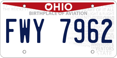 OH license plate FWY7962