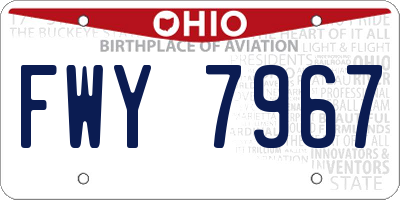 OH license plate FWY7967