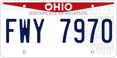 OH license plate FWY7970