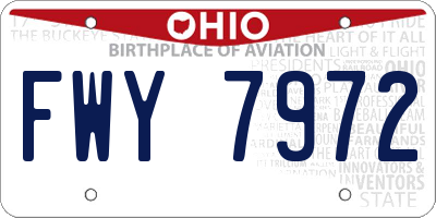 OH license plate FWY7972