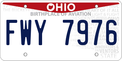 OH license plate FWY7976