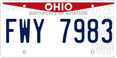 OH license plate FWY7983