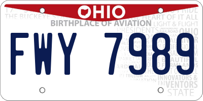 OH license plate FWY7989