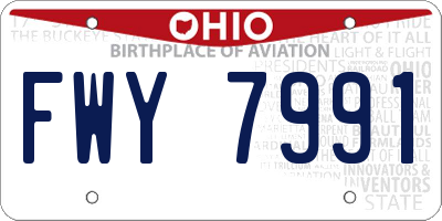 OH license plate FWY7991