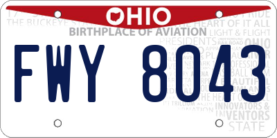 OH license plate FWY8043