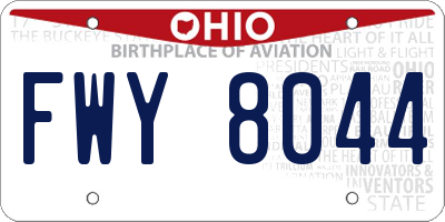 OH license plate FWY8044