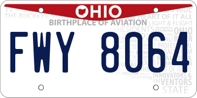 OH license plate FWY8064
