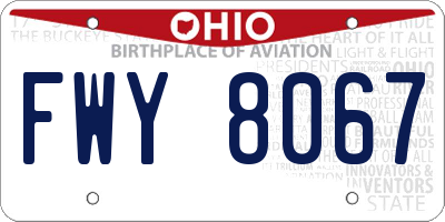OH license plate FWY8067