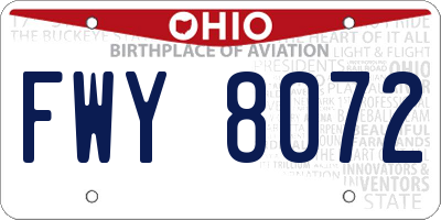 OH license plate FWY8072
