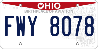 OH license plate FWY8078