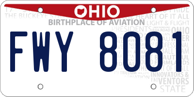 OH license plate FWY8081