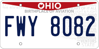 OH license plate FWY8082