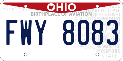 OH license plate FWY8083