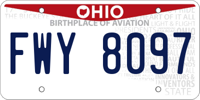 OH license plate FWY8097