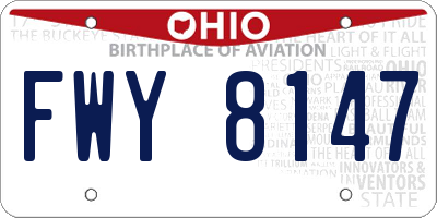 OH license plate FWY8147