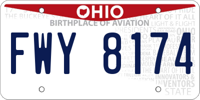 OH license plate FWY8174