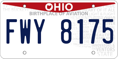 OH license plate FWY8175