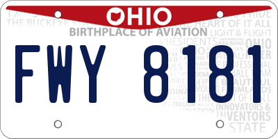 OH license plate FWY8181