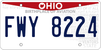 OH license plate FWY8224