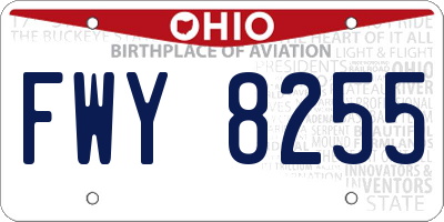 OH license plate FWY8255