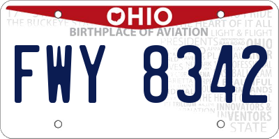 OH license plate FWY8342