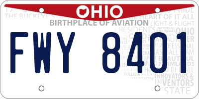 OH license plate FWY8401