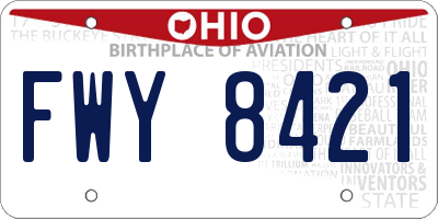 OH license plate FWY8421