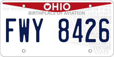OH license plate FWY8426