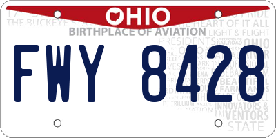 OH license plate FWY8428