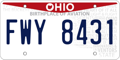 OH license plate FWY8431