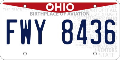 OH license plate FWY8436