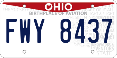 OH license plate FWY8437