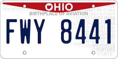 OH license plate FWY8441