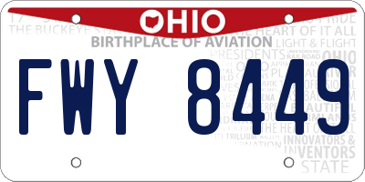 OH license plate FWY8449