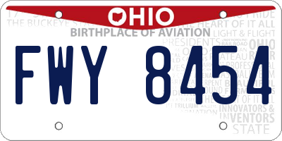 OH license plate FWY8454