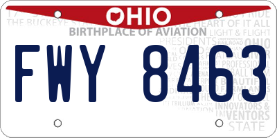 OH license plate FWY8463