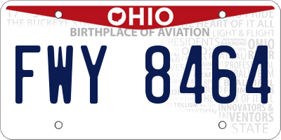 OH license plate FWY8464