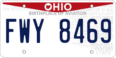 OH license plate FWY8469