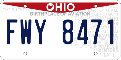 OH license plate FWY8471