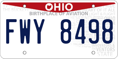 OH license plate FWY8498