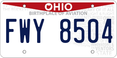 OH license plate FWY8504