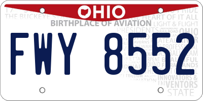 OH license plate FWY8552