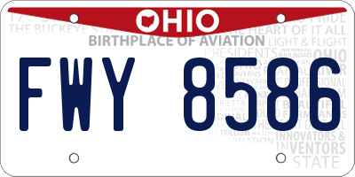 OH license plate FWY8586