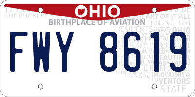 OH license plate FWY8619