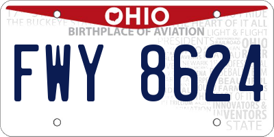 OH license plate FWY8624