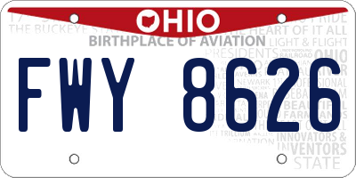 OH license plate FWY8626