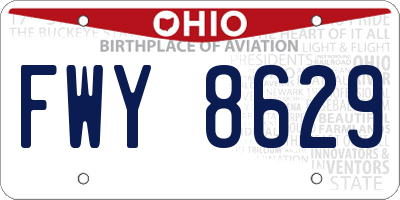 OH license plate FWY8629