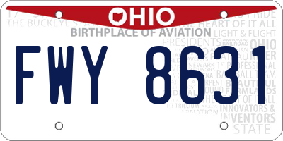 OH license plate FWY8631