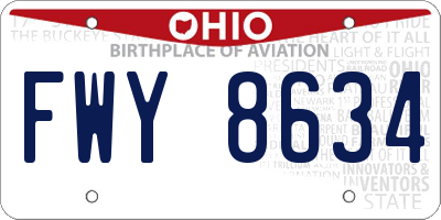 OH license plate FWY8634
