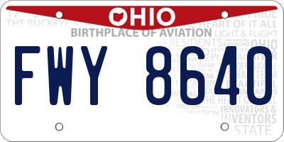 OH license plate FWY8640